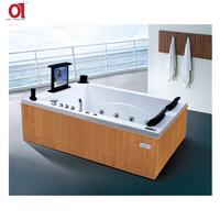 Factory Price Whirlpool Massage  Bathtub with TV Wood Bath Tub