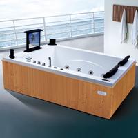 Hot Sale Style Wood Bathtub Fired Hot Tub With Sex Massage TV AD-602