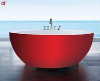 circle bathtub big bowl shaped solid surface freestanding round freestanding tubs hotel villa theme bathtub