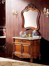 AD-7006 Classic American Red Oak carved wood Bathroom Cabinet,Antique style Bathroom Furniture