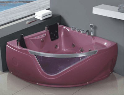AD-651 Acrylic Triangle Massage Whirlpool Bathtub for 2 Person
