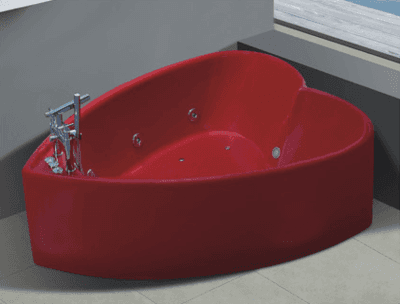 AD-649 Romantic Red Mini Whirlpool Bathtub Heart Shape Freestanding Massage Hearted Bathtub