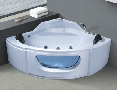 Bathtub with Seat Acrylic Hydro Massage Whirlpool Corner Mini Triangle Shape Bathtub 1.5M Best Price