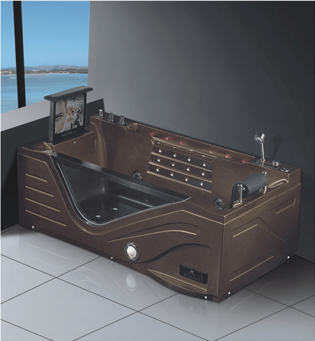 High Quality Whirlpool Baths Tub Luxury Air Bubble LED light with TV Two Sided Skirted Bathtub Massage Square Bathtub AD-616