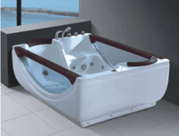 Sexy Big Size Double Person Whirlpool Massage Bathtub with 2 Glass Skirt AD-628