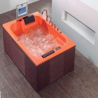 Make in China Multi-function Freestanding Pearl Acrylic Whirlpool Bath Tub with TV for double AD-3305B