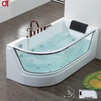 High quality clear tempered glass acrylic tub price whirlpool massage bathtub for massage AD-624