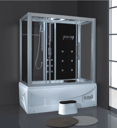 Luxury blue tempered glass acrylic wet sauna portable steam room AD-909
