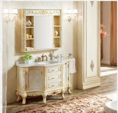 Best seller home furniture European Style Amercian Red Oak Cabinet Bathroom cabinet