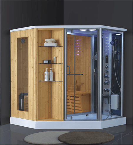 China sale diamond shaped sauna rooms far infrared dry and wet steam room acrylic shower tray 1800*1800MM AD-946