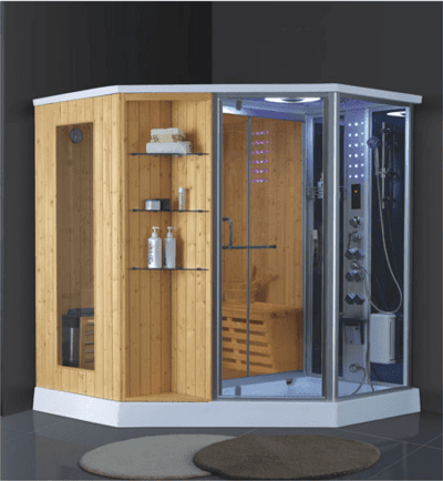 China sale diamond shaped sauna rooms far infrared dry and wet steam room acrylic shower tray 1800*1800MM AD-946