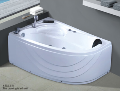 China factory irregular acrylic used bathtub one person fish tail shaped 110 corner whirlpool jets nozzles bathtub AD-702