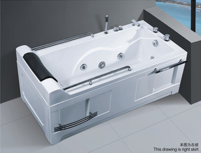 High -level 1700mm spa bathtub with massage hot tub with armrest hydromassage for poland AD-683