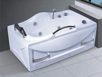 Bathtub sizes jetted bath indoor rectangle hot tub faucets bathrooms bath parts with stainless steel handrail AD-689